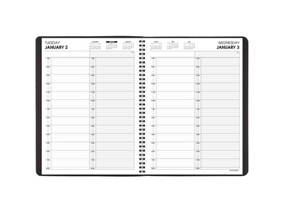 2024 AT-A-GLANCE 8.75" x 11.5" Daily Two-Person Appointment Book, Black (70-222-05-24)
