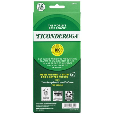 Ticonderoga Wooden Pencil, #2 Soft Lead, Dozen (X96212X)