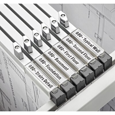 AdirOffice Hanging Clamp Document Holder, 24", Horizontal, Silver Aluminum, 12/Pack (ADI6026--2)