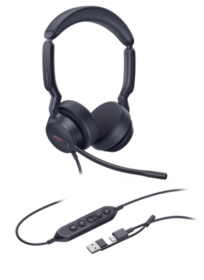 Yealink UH44 USB Wired Noise Cancelling USB-C/A Stereo Computer Headset for Business Office, Teams Certified