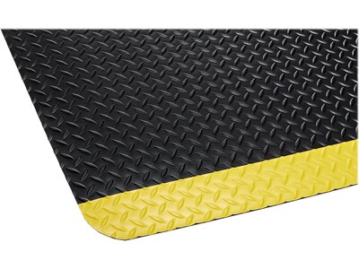 Crown Mats Industrial Deck Plate Anti-Fatigue Mat, 3 x 12, Black/Yellow (CD 0312YB)