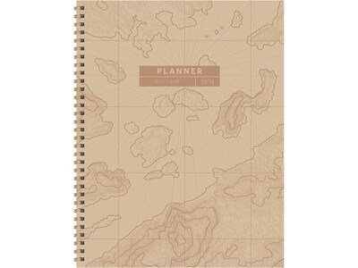 2023-2024 TF Publishing Map of the World 9 x 11 Academic Weekly & Monthly Planner, Paperboard Cover, Kraft (AY24-9722)