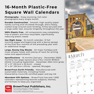 2025 BrownTrout Pittsburgh 12" x 12" Monthly Wall Calendar (9781975475543)