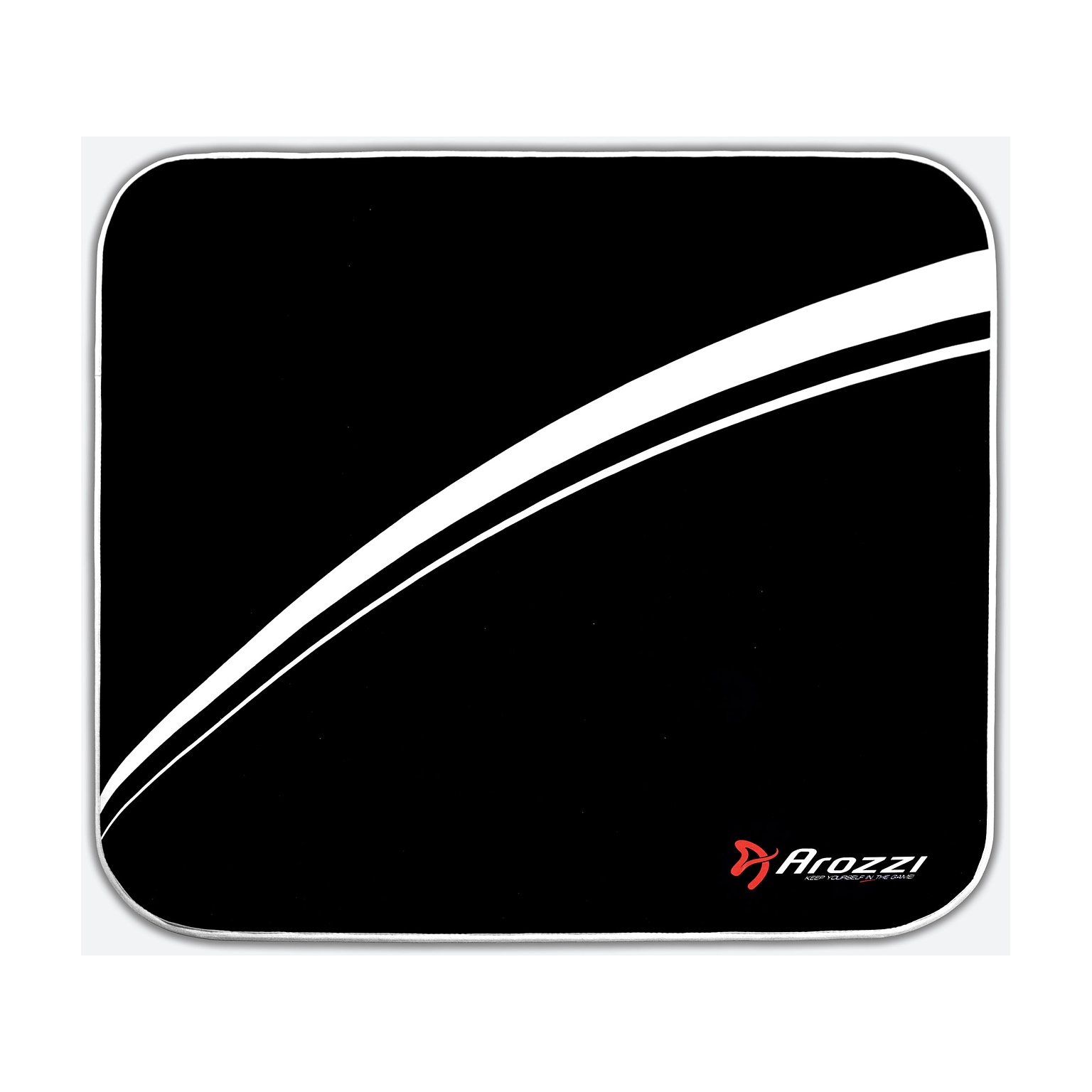 Arozzi Chair Mat, 45.7 x 45.7, Low-Pile, Black/White (AROZZI-FLOORMAT-WT)