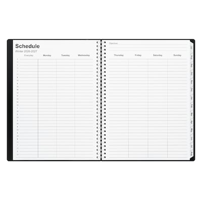 2026–2027 Staples 8" x 11" Academic Weekly and Monthly Appointment Book, Black (ST25499-27)