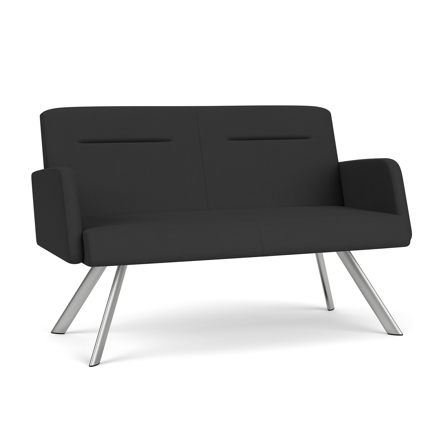 Lesro Willow 52W Fabric Loveseat, Open House Graphite/Silver (WL1501.SSV-01OHGP)
