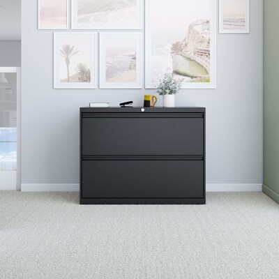 Quill Brand® 5-Drawer Lateral File Cabinet, Locking, Letter/Legal, Charcoal, 42"W (26828D)