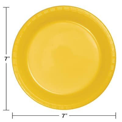 Touch of Color School Bus Yellow Plastic Dessert Plates, 240 Count