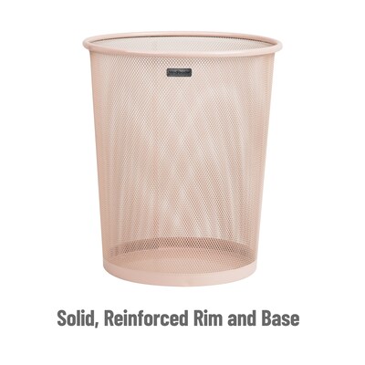 Mind Reader Metal Mesh Trash Can Without Lid, 4.4 Gallon, Pink, 2/Pack (2CIRGA-PNK)