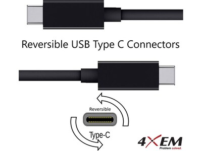 4XEM 65W USB-C to USB-C GaN Charging Kit for USB-C Devices, Black (4X65WCHRGKIT10B)