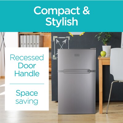 Black & Decker Adjustable Temperature Control Refrigerator w/Freezer, 3.1 Cu. Ft., Gray/Silver (BCRDK32V)