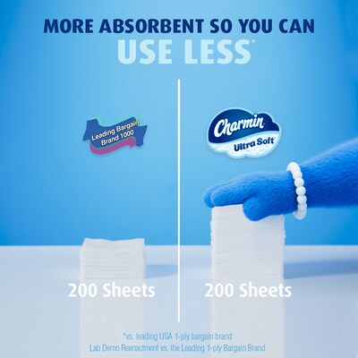 Charmin Ultra Soft Mega Toilet Paper, 2-ply, White, 224 Sheets/Roll, 12 Rolls/Case (88135/61789)