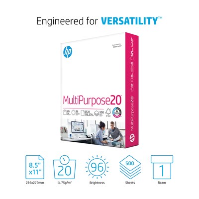 HP 8.5 x 11 Multipurpose Paper, 20 lbs., 96 Brightness, 500 Sheets/Ream (HPM1120)