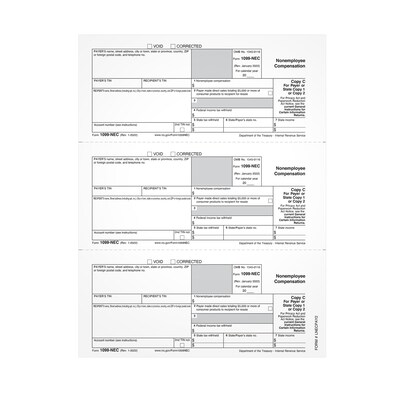 TOPS 2023 1099-NEC Tax Form, Copy C, 150/Pack (LNECPAY2)