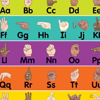 Teacher Created Resources Colorful Sign Language Alphabet Chart, 17" x 22", Pack of 6 (TCR7917-6)