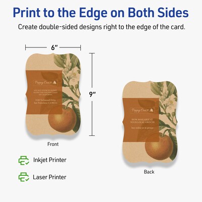 Avery Matte General Use Blank Cards, Kraft Brown, 25/Pack (95354)