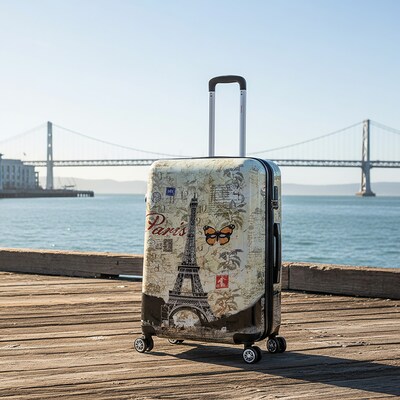 InUSA 28" Hardside Paris Suitcase, 4-Wheeled Spinner, TSA Checkpoint Friendly, Paris (IUAPC00L-PAR)