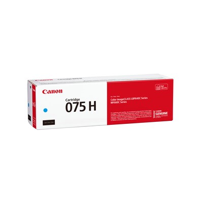 Canon 075 Cyan High Yield Toner Cartridge, Prints Up to 2,500 Pages (6368C001)