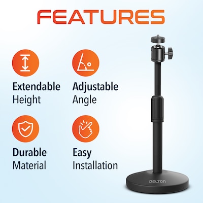 Delton C50/T301 1080p Webcam and Camera/Webcam Stand Bundle, Black (DWC50BD1)