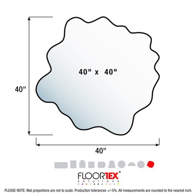 Floortex CraftTex Sploshmat Hard Floor Mat, 40" x 40", Red (CC124040PRV)