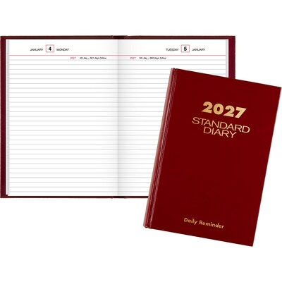 AT-A-GLANCE 2027 Hardcover Standard Diary, 5.75 x 8.25, Red (SD389-13-27)
