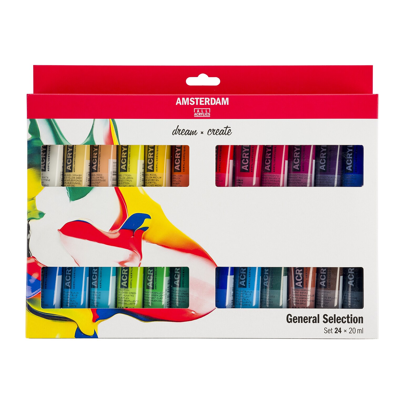 Amsterdam Standard Acrylic General Set, Assorted Colors, 20mL, 24/Set (AMS17820424)