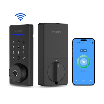 Philips Wi-Fi Smart Deadbolt Door Lock with Multiple Access Methods Including Fingerprint Reader