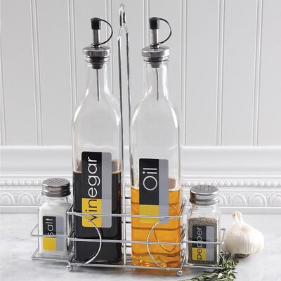 Gibson 4PC Oil, Vinegar, Salt & Pepper Condiment Set