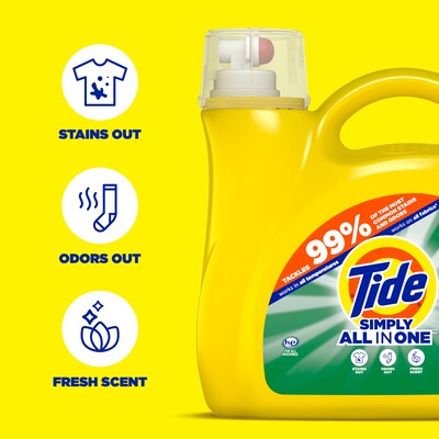 Tide Simply HE Liquid Laundry Detergent, Daybreak Fresh Scent, 85 Loads, 107 oz. (26837)