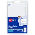 Avery Adhesive Laser/Inkjet Name Badge Labels, 2 1/3 x 3 3/8, White, 100 Labels Per Pack (5147)