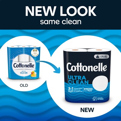 Cottonelle Ultra CleanCare 1-Ply Standard Toilet Paper, White, 312 Sheets/Roll, 24 Mega Rolls/Pack (53757)