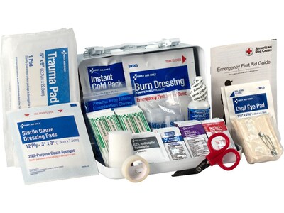 First Aid Only Metal First Aid Kit, ANSI 2021 Class A, 10 People, 76 Pieces (91323)