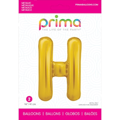 Party City (Air-Filled) 16 H Foil Balloon, Gold, 2/Pack (AM60050221-19)