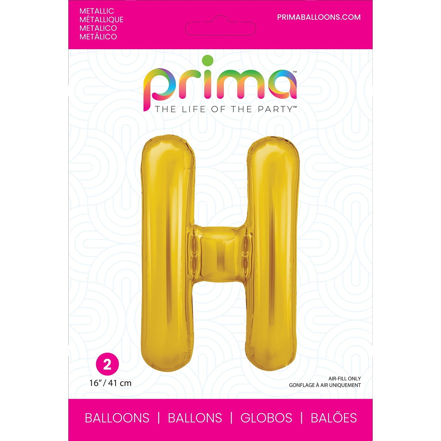 Party City (Air-Filled) 16 H Foil Balloon, Gold, 2/Pack (AM60050221-19)