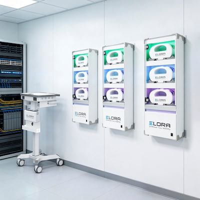 Mount-It! Elora 3-Battery Wall Charging Cabinet for MedHub Cart Batteries with Smart LED Indicators and UV Technology (MI-16059)