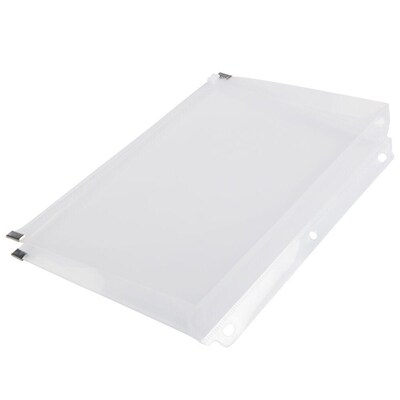 JAM Paper Plastic Binder Pocket, 3-Hole Punched, Clear, 3/Pack (235731329x3)