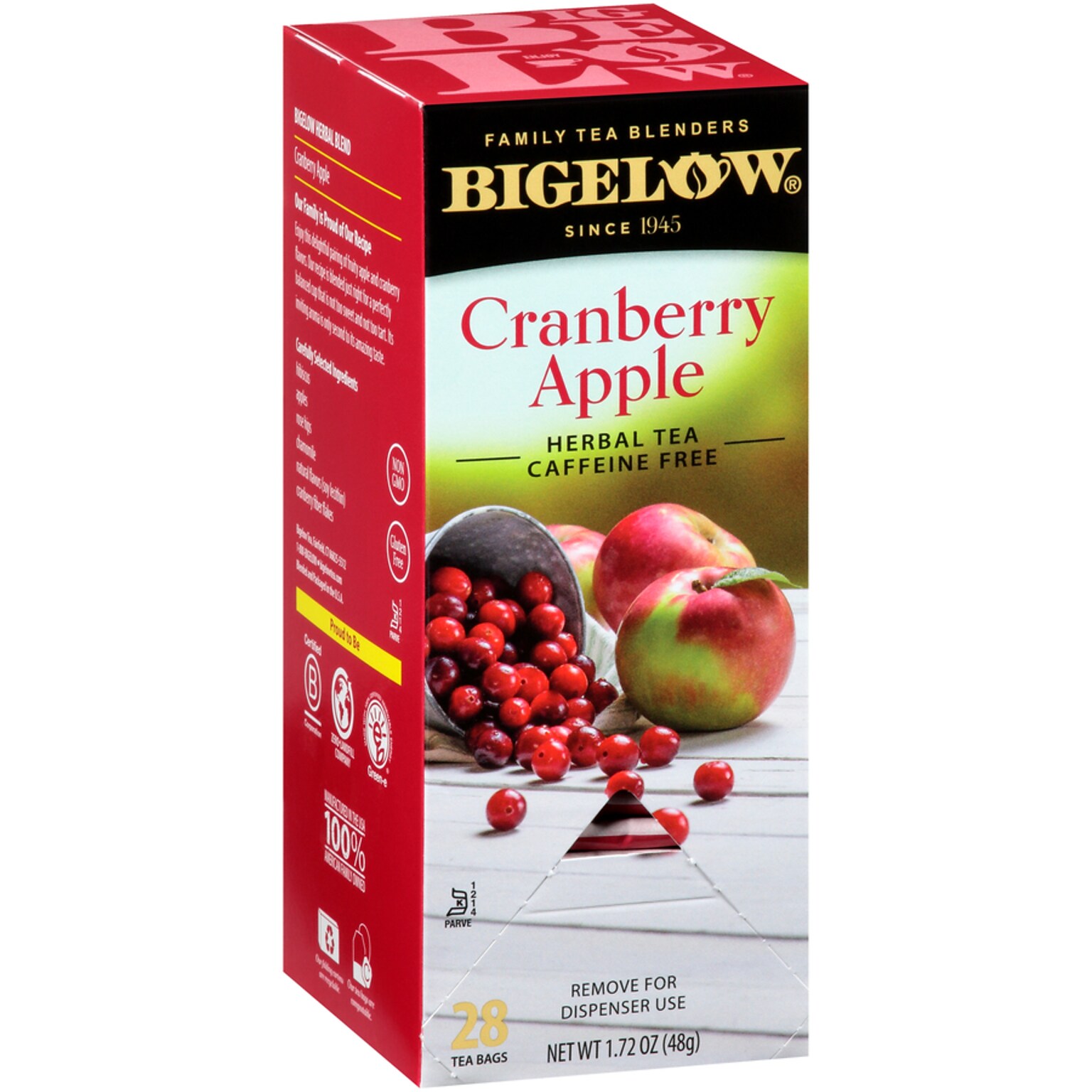 Bigelow Cranberry Apple Herbal Tea Bags, 28/Box (RCB004001)