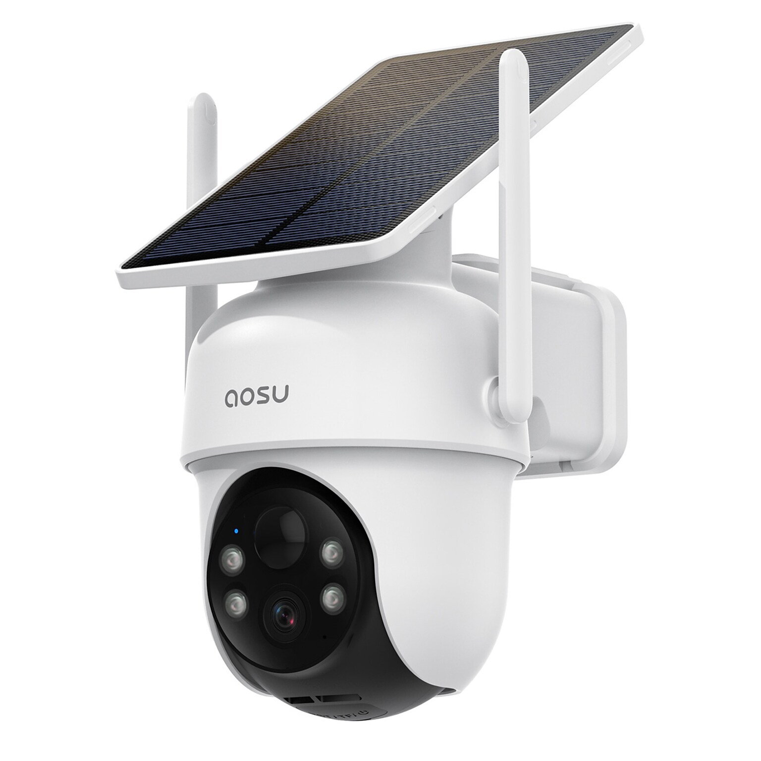 aosu 2K QHD 3.0-MP Outdoor Wireless AI-Smart Solar Security Camera, White (C9C2CA11)