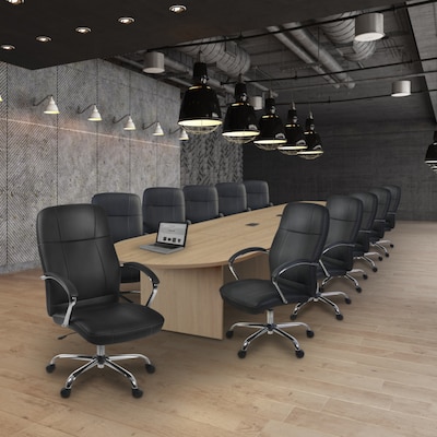 Regency Legacy 216W x 52D Racetrack Shaped Conference Table with Grommets, Noble Oak (LCTRT21652NO)