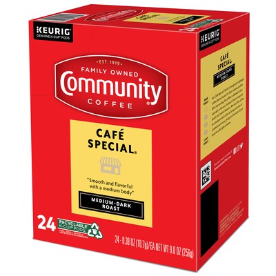 Community Coffee Cafe Special Coffee Keurig® K-Cup® Pods, Medium Dark Roast, 24/Box (5000374325)