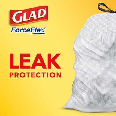 Glad OdorShield 13 Gallon Kitchen Trash Bag, 10.18" x 9.81", Low Density, 0.72 mil, Mediterranean Lavender, White (79157)
