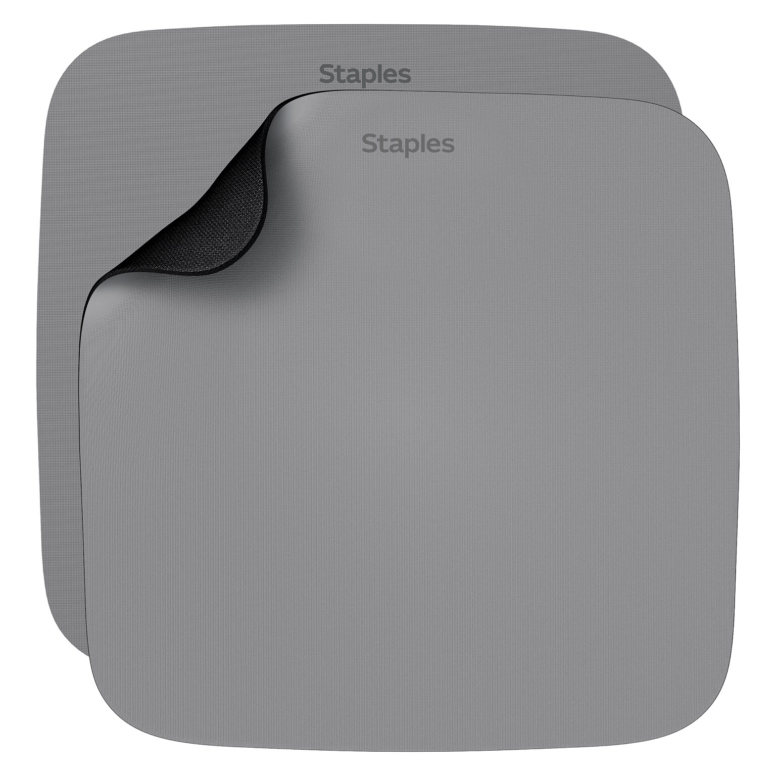 Staples TECH Non-Skid Mouse Pad, Gray, 2/Pack (ST63290)