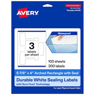 Avery Laser/Inkjet Multipurpose Labels, 5-7/8 x 4, White, 300 Labels/Box (19479370771)