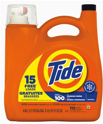 Tide HE Liquid Laundry Detergent, Original Scent, 115 Loads, 151 fl. oz. (12101)