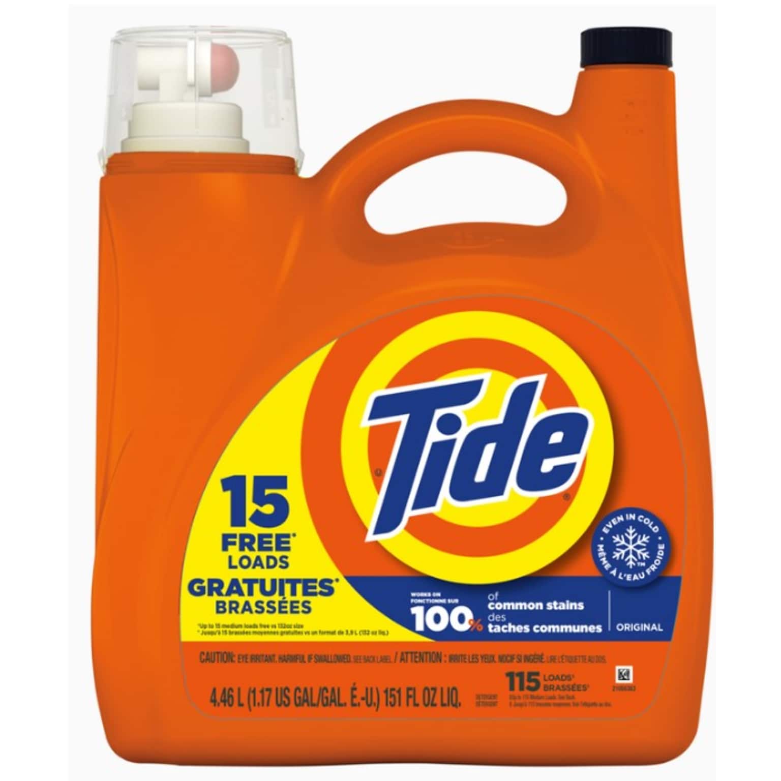 Tide HE Liquid Laundry Detergent, Original Scent, 115 Loads, 151 fl. oz. (12101)