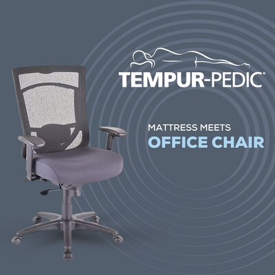 Tempur-Pedic TP7000 Mesh Back Fabric Task Chair, Black and Agate Gray (TP7000-AGATE)