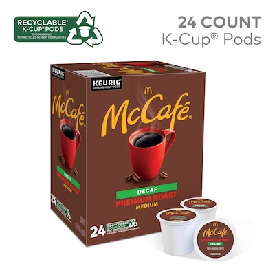 McCafe Premium Roast Decaf Coffee Keurig® K-Cup® Pods, Medium Roast, 24/Box (5000358125)