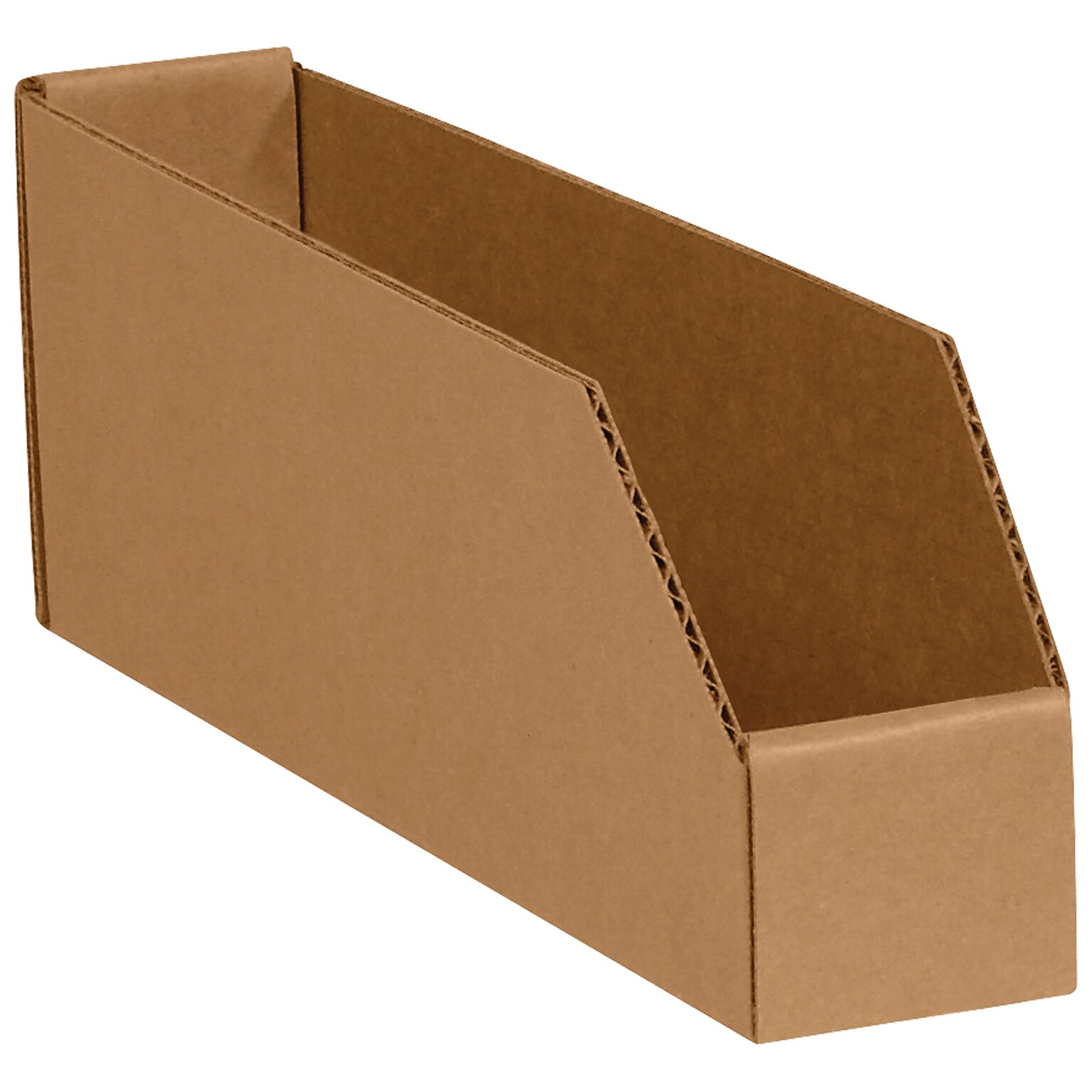 Partners Brand 2 x 12 x 4 1/2 Open Top Bin Boxes, Kraft, 50/Bundle (BINMT212K)