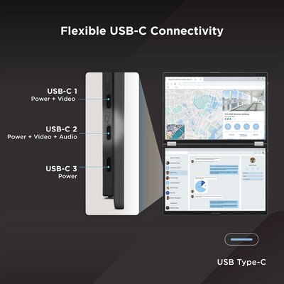 ViewSonic VG1457 14" WUXGA LED 60Hz Dual Screen Portable Monitor, Universal Docking Station