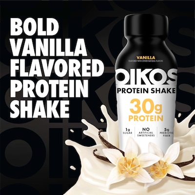 Oikos Vanilla Protein Shake, 12 oz., 12 Bottles/Carton (WWI02426)